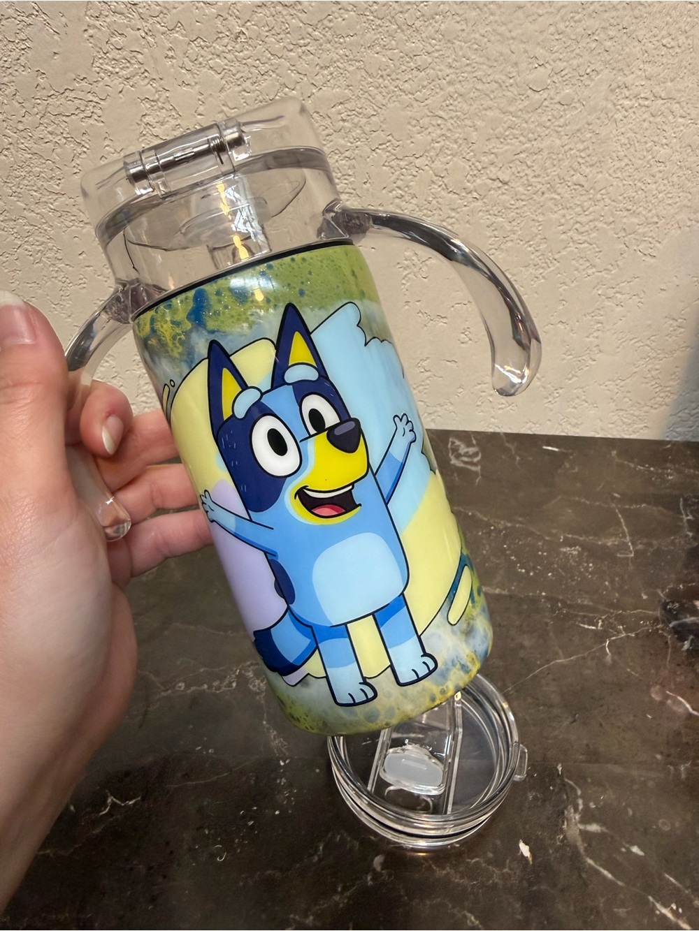 Colorful Bluey 12 Oz Sippy Convertible Tumbler Cup